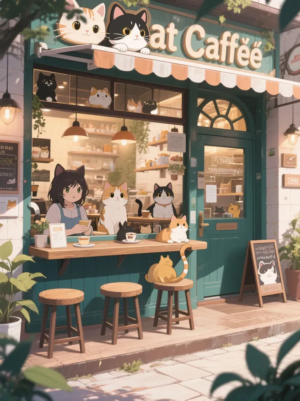 みんなと一緒ににゃんにゃんにゃーん — 藍花さんのAIイラスト