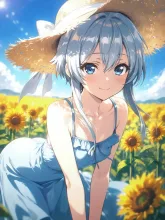 夏の青空、向日葵畑 — 向日葵畑イラストのAIイラスト｜SUPPART