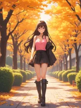 秋の銀杏小道