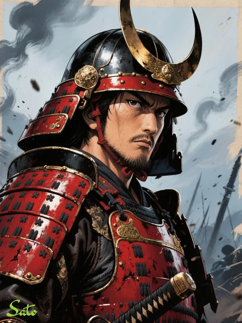 劇画タッチの戦国武将