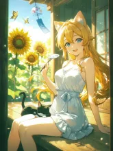 縁側で涼む猫さん