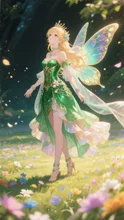 花畑に立つ王級妖精