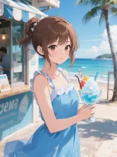 ブルーハワイかぁ — 海辺イラストのAIイラスト｜SUPPART