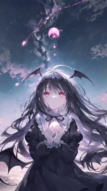 空を見上げる悪魔ちゃん