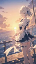 海辺で待ち合わせ — たんこぶさんのAIイラスト
