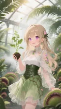 薬草園、陽子。