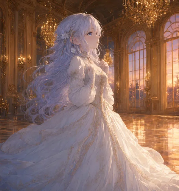 ドレス姿。