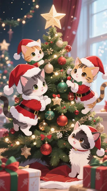 クリスマスの準備にゃ♪