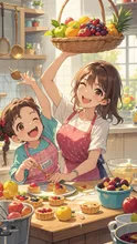 フルーツはいかが❓それともこのお菓子が目当てかしら❓❓