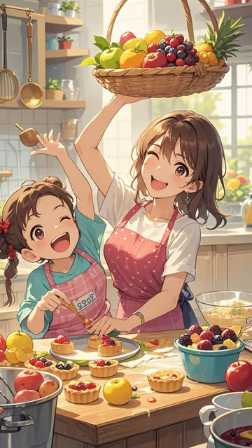 フルーツはいかが❓それともこのお菓子が目当てかしら❓❓