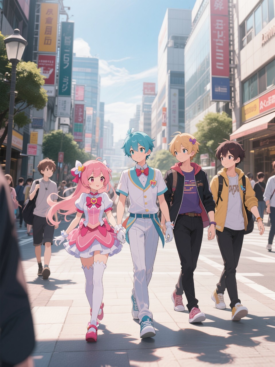 アイドルとヒーローで街を散歩