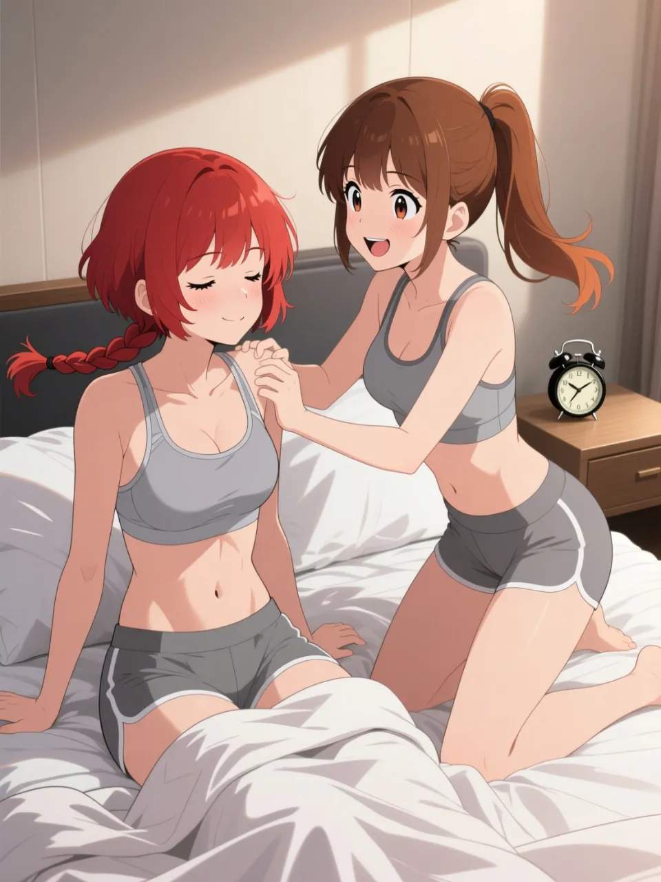 双子の寝起き