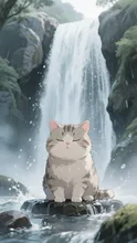 滝行…無になるにゃん