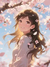 桜の木の下で君と再会できた喜びの涙