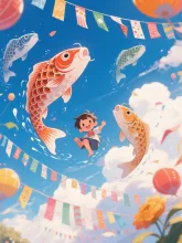 空に泳ぐ鯉のぼり