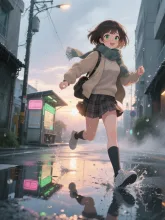 夜明けを待つ稚奈。