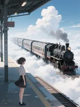 空の駅 — 蒸気イラストのAIイラスト｜SUPPART