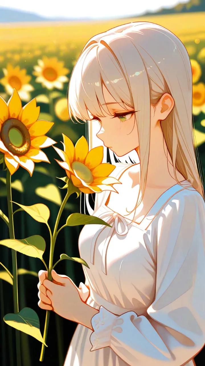 Sunflower anime girl AI art - SUPPART