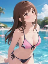 ビキニ恥ずかしいんだけど〜。