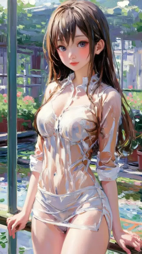 濡れ透けの成年女性
