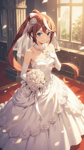 ウエディングドレス姿のウマ娘のトウカイテイオー
