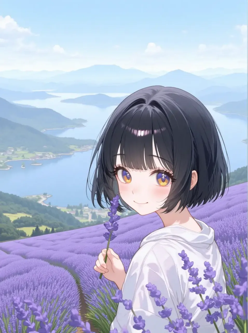 ラベンダー畑にて