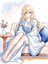ひざ掛けの下·読書の秋、窓辺で の投稿作品