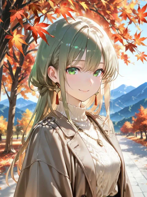 A beautiful woman walking… - 紅葉狩り