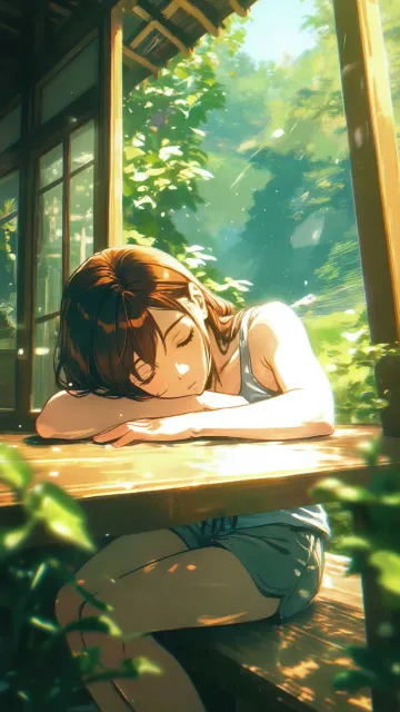 縁側でうたた寝