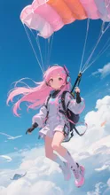 ピンク髪娘💕スカイダイビング🪂