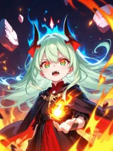 魔王ちゃん — シャムトラの白い悪魔さんのAIイラスト