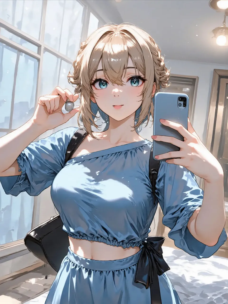 自撮りガール、盛れてるわたし、可愛い