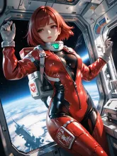 リラックスした女性宇宙飛行士 — 宇宙イラストのAIイラスト|SUPPART