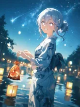 夕涼みの浴衣·初夏チャレンジ の投稿作品