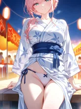 縁側の浴衣美人·夏の夕涼み の投稿作品