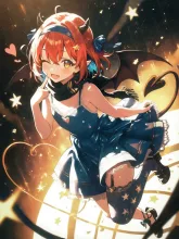 小悪魔ちゃんの黄昏ライブ（幻月） — 夜空イラストのAIイラスト｜SUPPART