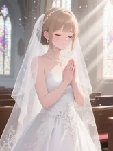 花嫁の朝、陽子。