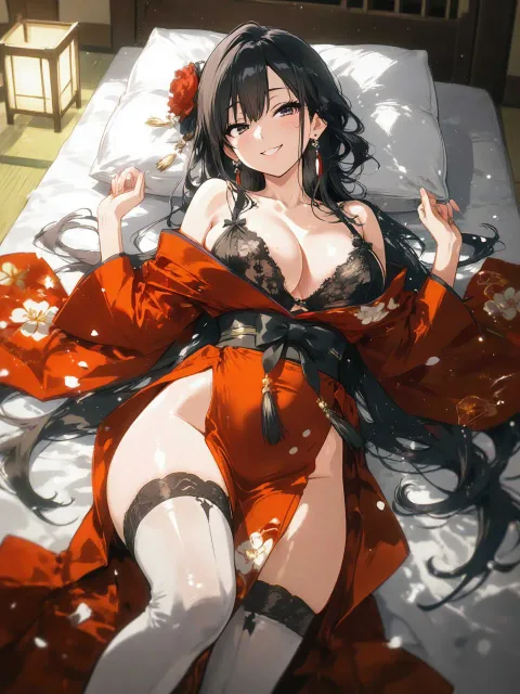 華やかな着物の祇園祭の舞妓の色っぽい成年女性、上品な微笑み