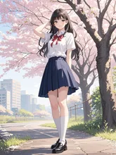 A JK - Clad Maiden Under the Japanese School Skies