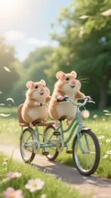 ハムスターの自転車チャレンジ（？）