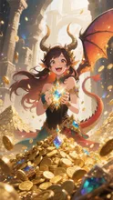 宝くじ当選…女竜人　伝説級の宝石・金・銀・財宝