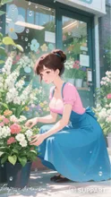 She admires flowers every day
