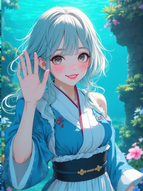 きちんとした服装、乙姫様の女性 - 竜宮城の乙姫