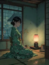 和室で佇む紅夜さん