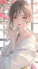 単衣の華奢な肩