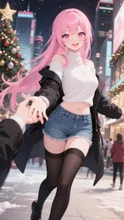 ピンク髪娘💕クリスマスデート❤️