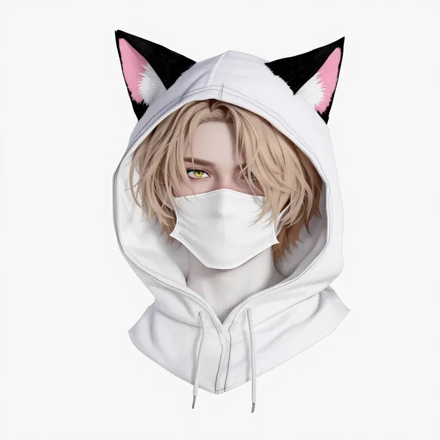 金髪男子人間子供猫耳フード