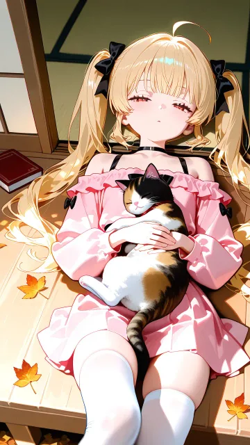 猫と縁側とうたた寝
