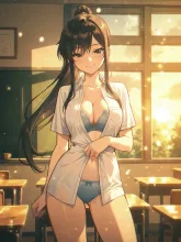 放課後の制服少女·夏の夕暮れの教室 の投稿作品