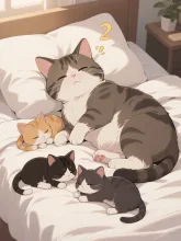 母猫「ん？もう朝かにゃん？」